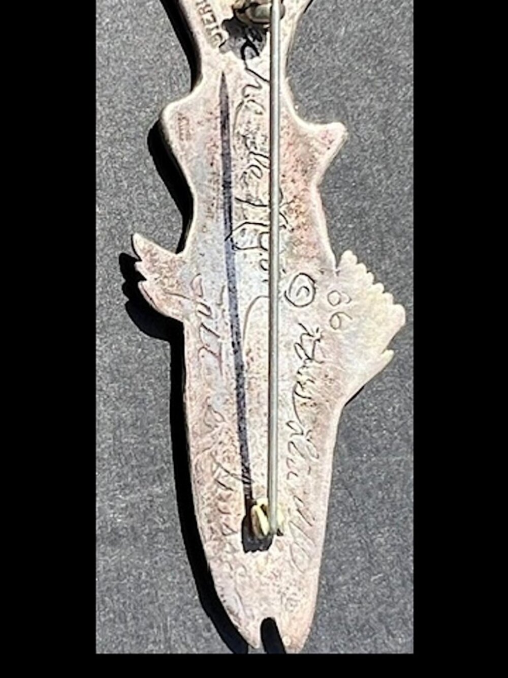 Vintage Sterling Silver FISH French Lyon Pin Brooch UNISEX - Picture 7 of 10